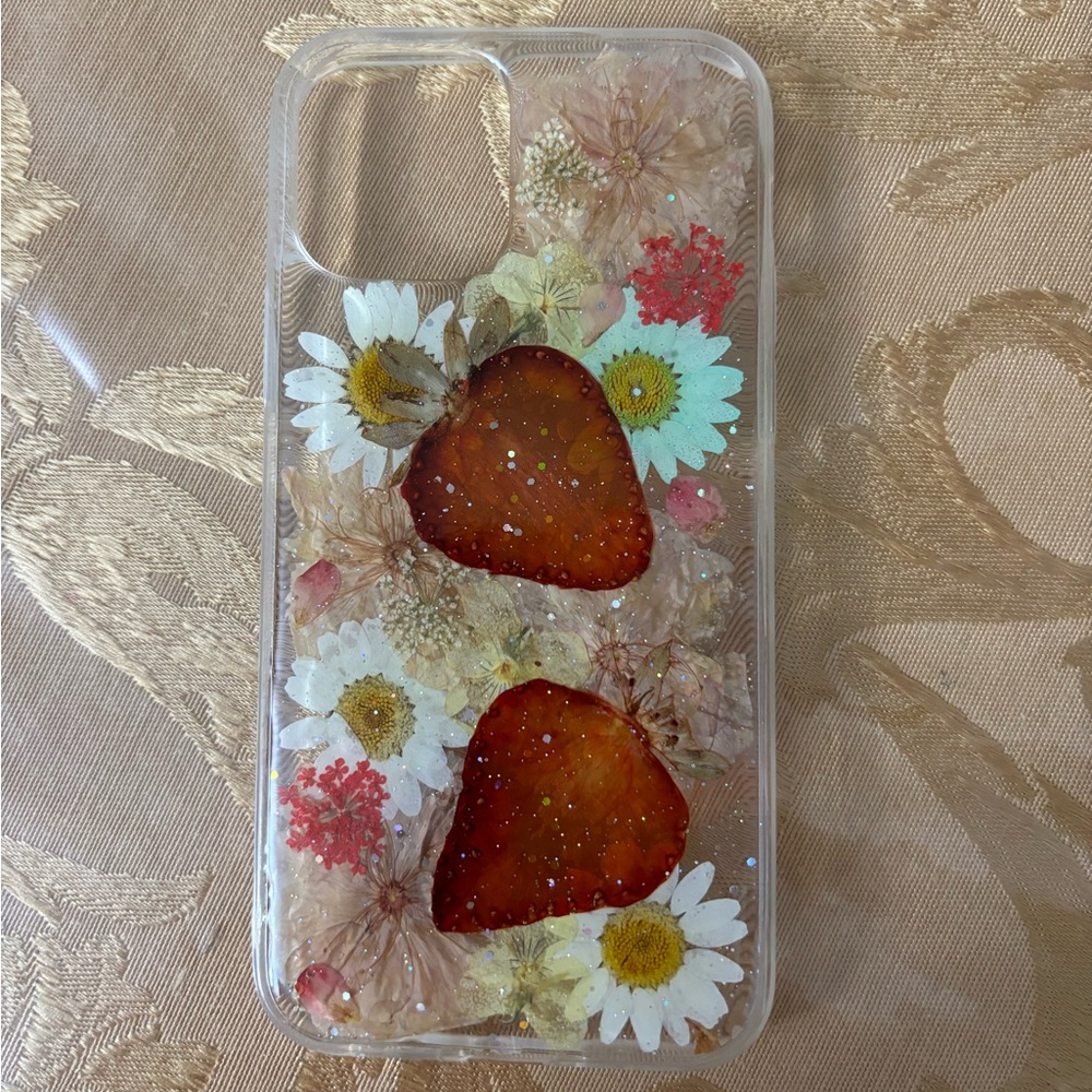 Pressed Flowers & Strawberries iPhone 12 Pro Case